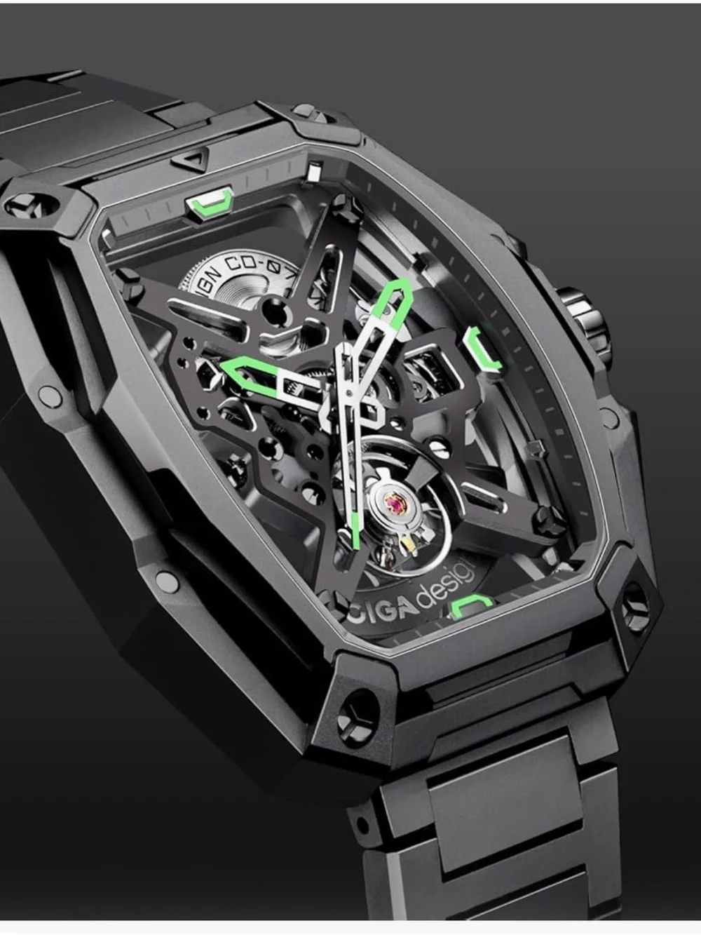 CIGA Design Skeleton Automatic Mechanical Watch in Stainless Steel, LIKE NEW